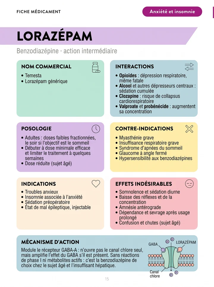 Fiche médicament « Lorazépam »